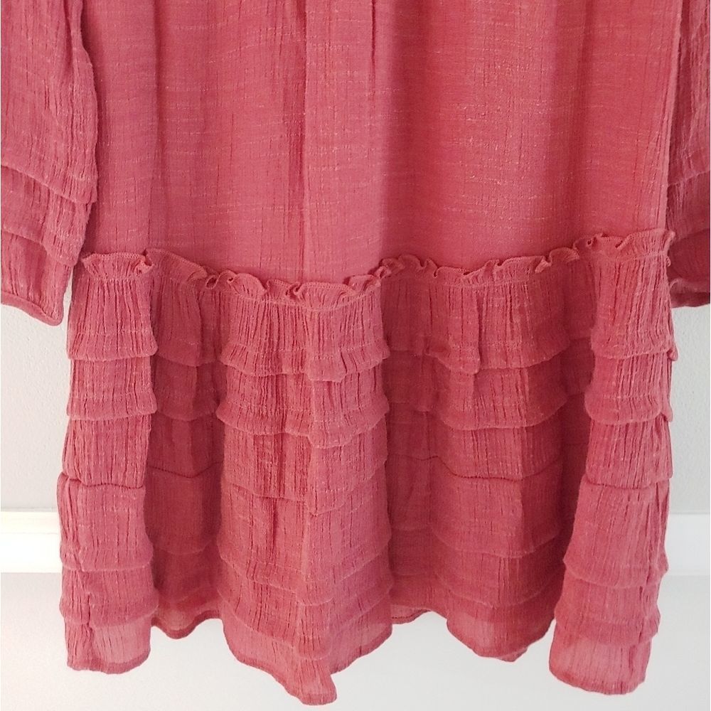 ndigo Soul tunic / dress top fully lined with crochet detailing boho. - Picture 3 of 6